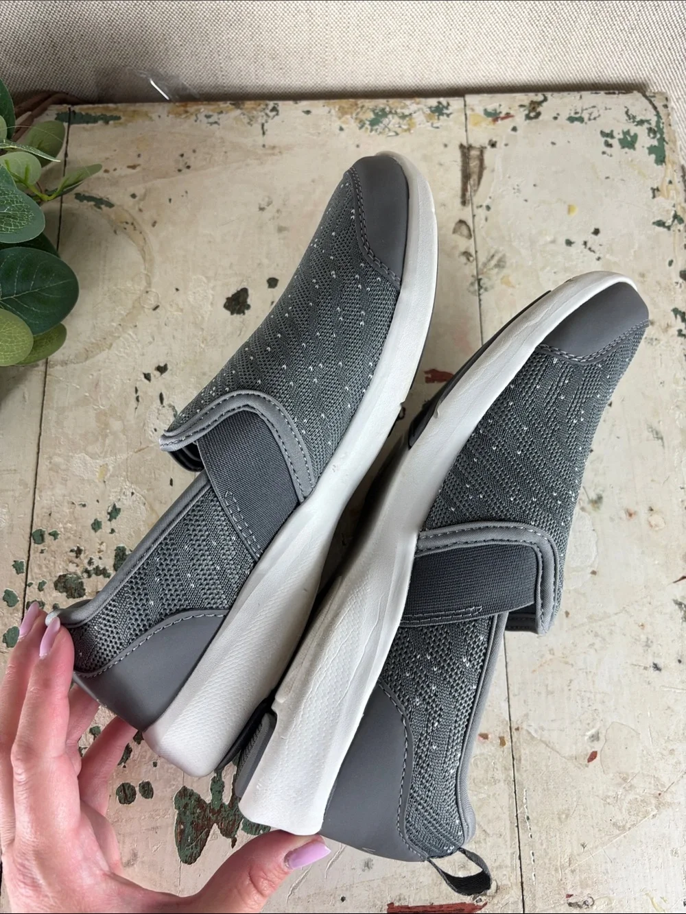 Vionic Slip-On Casual Sneakers in Gray